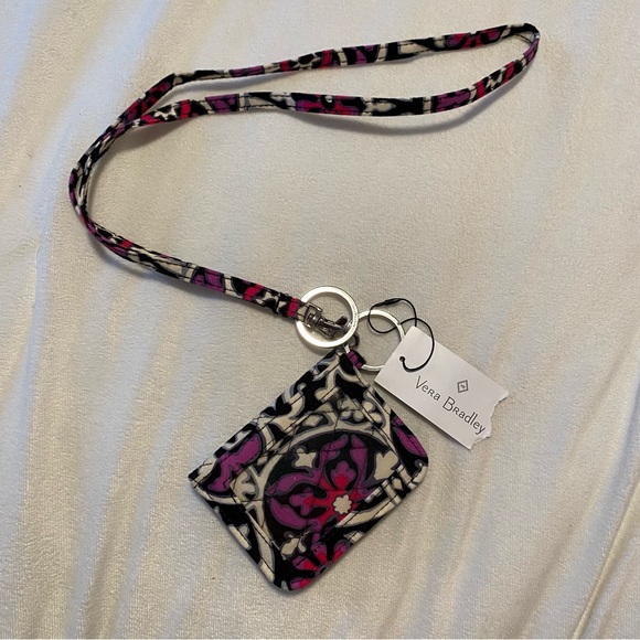 Vera Bradley Handbags - NWT Vera Bradley Card Holder & Landyard College Floral Print Key Ring School